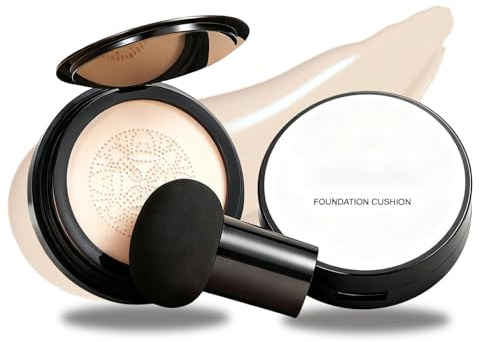 Glow Foundation Cushion Concealer (Elfenbeinweiß), Pilzkopf Luftkissen CC Creme, Mushroom Head Air Cushion BB Cream, Moisturizing Concealer Brighten Long-Lasting, Geeignet Für Alle Hauttypen