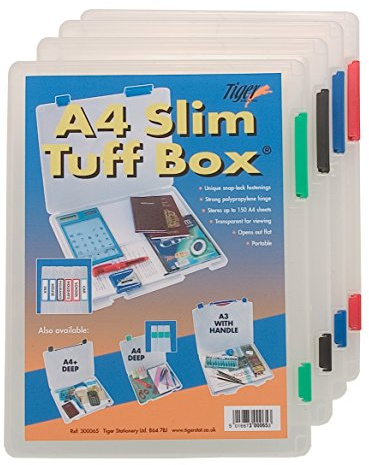 Tiger 300065 A4 Slim Tuff Box, White