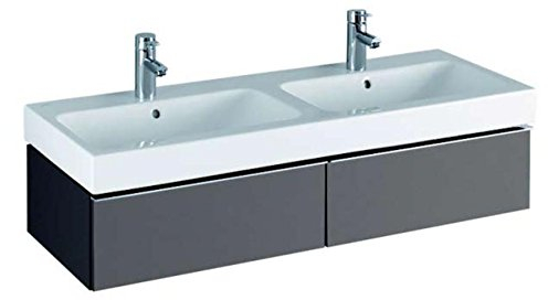 Keramag Waschbeckenunterschrank iCon für Doppelwaschtisch 119x24cm x47,7cm Platin Hochglanz