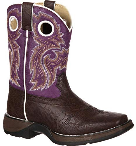 Durango Kids BT386 Lil' 8 Inch Saddle,Dark Brown/Purple,3.5 M US Big Kid