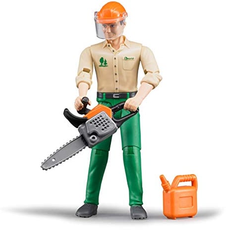bruder 60030 - Forestier avec accessoires - 1:16 Figurine jouet, bworld, Forestier, Chasseur, Transport de bois, Agriculteur, Ferme, Homme