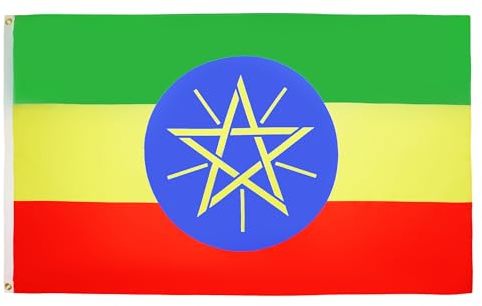 BANDIERA ETIOPIA 150x90cm - GRAN BANDIERA ETIOPE 90 x 150 cm Poliestere leggero - Bandiere - AZ FLAG