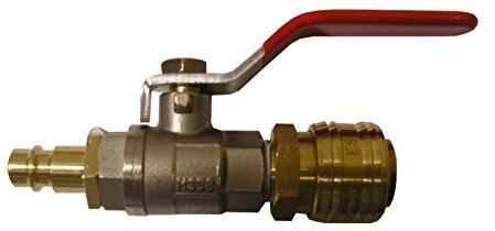 terrashop D962 Kugelhahn, 1/2 Messing, Druckluft 7.2, Dosierhahn mit Stecker + Kupplung, Kugelventil, VALVE, 80085031