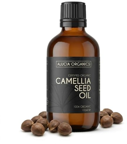 Alucia Organics Camellia Seed Oil 100ml Organic Cold Pressed Vegan | Lightweight Formula for Face Skin Hair and Nail Cuticles with Natural Care Benefits for Daily Beauty Applications