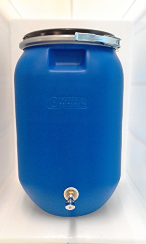 Helguefer - Bidon con Grifo Metálico y Cierre Ballesta | Bidón Agua 60 Litros Apto para Uso Alimentario y ADR | Tapa con Cierre Hermético | Polietileno (PEHD), Resistente, Seguro, Estable