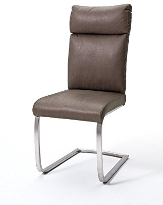 123wohndesign 2 Stühle Rabea, Schwinger, Schwingstuhl, Freischwinger, braun