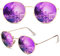 CGID Kleine Retro Vintage Sonnenbrille, polarisiert mit rundem Metallrahmen, für Frauen und Männer Verspiegelt Gold Violett E47