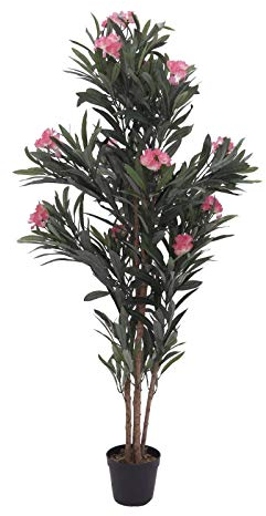 artplants.de Laurier Rose Artificiel Minou, Rose, 150cm - Plante Fleurie Artificielle - Faux Arbre