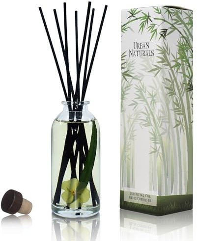 Urban Naturals Lemongrass Verbena Duftstäbchen mit Schilfrohrstäbchen, Set | (Refresh + Renew) Geist & Körper Aromatherapie Kollektion | ätherisches Öl Botanischer Raumduft