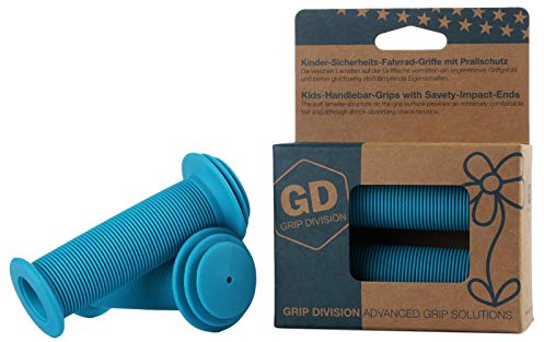 GD-GRIP DIVISION® Kinder-Sicherheits-Fahrrad-Griffe mit Prallschutz | türkis-blau | Phthalate frei