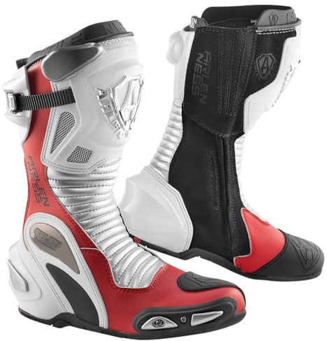 Arlen Ness Xaus Replica Stivali Moto, bianco/nero/rosso, 46