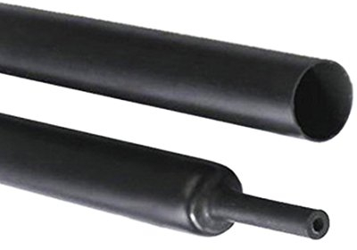 ZewimantC Schrumpfschlauch, Polyolefin, 3:1 Schrumpfverhältnis, doppelwandig, wärmeaktivierter Klebstoff, ausgekleidet, Marine-Schrumpfschlauch, Drahtschutz, Schwarz, 1,5 m, 25 mm