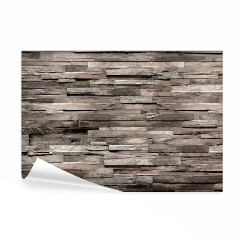 decomonkey Fototapete Holz 400x280 cm Design Tapete Fototapeten Vlies Tapeten Vliestapete Wandtapete moderne Wand Schlafzimmer Wohnzimmer Holzwand Brett