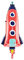 PartyDeco Folienballon Rakete 44x115cm Mix Geburtstag