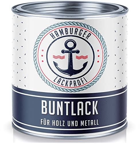 Hamburger Lack-Profi 10L - 2in1 Alkyd Buntlack seidenmatt für Außen in RAL - Wetterfester Lack und Grundierung für Holz & Metall (RAL 5011 Stahlblau)