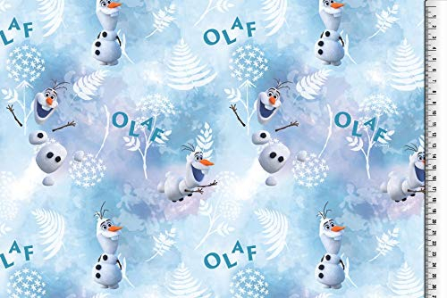 PWSE Baumwoll Jersey Stoff Frozen Olaf Digital Druck ab 0,5 m