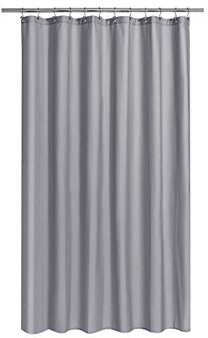 N&Y HOME Rideau de Douche en Tissu Extra Long – 183 x 213 cm – Qualité hôtelière – Lavable en Machine – Gris – 183 x 213 cm