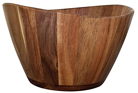 ALEXE ® Saladier de haute qualité en bois d'acacia, grand bol à salade et à fruits en bois, bol de, dimensions 30 x 17,5 cm