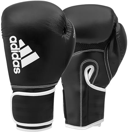 adidas Unisex – Erwachsene Hybrid 80 Boxhandschuhe, Schwarz/Weiß, 10 oz EU
