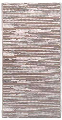 vidaXL Outdoor Teppich Zweischichtiger Jacquard Terrassenteppich Außenteppich Küchenteppich Indoor Terrasse Balkon Flur Küche Bad Braun 80x150cm PP