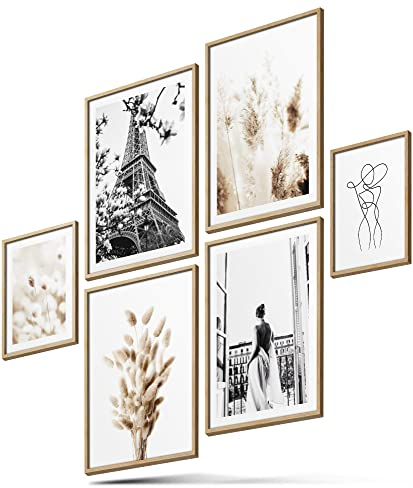 BLCKART Infinity Poster-Set Love Paris - beidseitig bedruckte Wandbilder - Premium Poster - Bilder zur Wanddekoration - Größe L 4x A3 und 2x A4