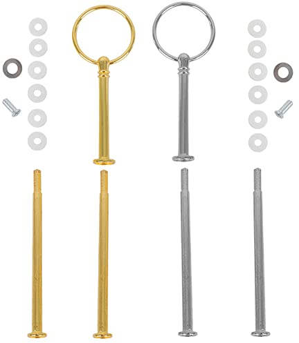 2 Set 3 Tier Fruit Display Fittings Alloy Cake Stand Fitting Candy Display Fittings Kits Replaceable Accessories for Wedding Party Birthday Party Tea Party