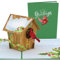 Lovepop® Kardinal-Vogelhaus Premium 3D Pop-Up Weihnachtskarte für Freunde, Familie, Verwandte, Mutter | mit Versteckfach für Geldgeschenke & Gutscheine | inkl. Umschlag | Ausziehbare Notiz