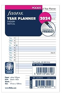 FILOFAX Kalendereinlage Pocket Jahresplaner vertikal (E)2024