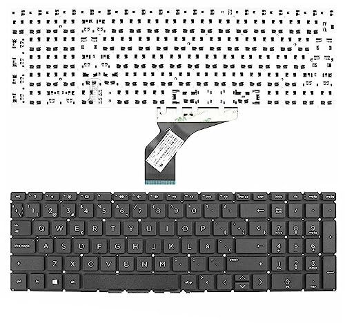 PORTATIL MOVIL - Teclado Compatible con HP 250 G7 255 G7 15-DA 15-DB 15-DW 255 G7 256 G7 NSK-XN4SC Negro Teclas Recambio Keyboard Replacement Piezas Renovar Interior Laptop PC Computadora Fácil