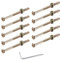 NOHJER 10 Stück M6 x 65 mm Möbelschrauben-Set, verzinkte Innensechskantschraube mit L-Typ-Schraubenschlüssel für Möbel, Kinderbetten, Betten, Krippe und Stühle