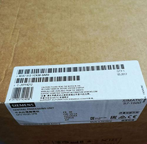 6ES7512-1CK00-0AB0S7-1500 Compact CPU CPU 1512C-1 PN, Central Processing Unit 6ES7 512-1CK00-0AB0