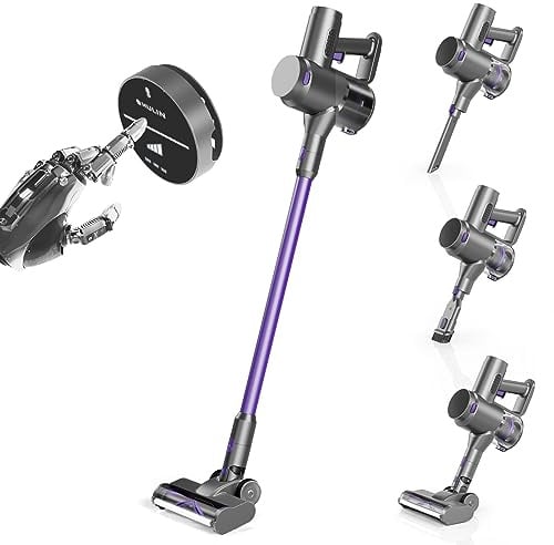 m MU Kabelloser Staubsauger, ultraleichter 6-in-1-Staubsauger, elektrischer Besen Akku mit 2200 mAh bis zu 45 Minuten Laufzeit, 21000 Pa 250 W, leistungsstarker Handstaubsauger für Hartböden