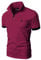 KUNJLELP Men's Regular-Fit Cotton Pique Polo Shirt Short Sleeve Golf Polos,Red,L