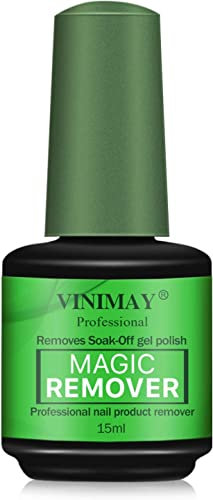 Gel Nail Polish Remover 100% Pure Acetone for UV/LED- 1 pc Gel Soak Off- Removes All Types of Nail Polish- Gel Polish, Acrylic Gels, Nail Tip Glue- Removes Gel Nail Polish Within 2-4 Minutes