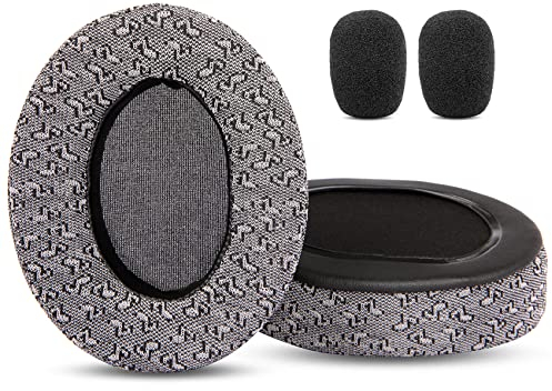 TaiZiChangQin Ohrpolster Mikrofon Schaumstoff Ersatz Kompatibel mit Roccat ELO 7.1 USB/AIR/X Stereo Kopfhörer (Upgrade Stoff) Grau