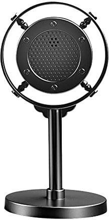 Microfono, stile vintage, simulazione classica retrò dinamica microfono vocale supporto universale per presentazioni nel canto nero