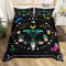 Girls Butterfly Bedding Sets King Rainbow Floral Comforter Cover For Girls Women, Vintage Moon Phase Bed Set Glitter Stars Duvet Cover, Botanical Plants Quilt Cover Black Decor