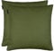 LINUM Annabell Elegant Kissenhülle 50x50 cm 2er-Pack, 100% Baumwolle, Maschinenwaschbar, Dunkel Olivgrün
