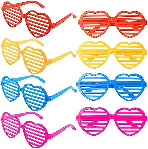 Mr. Gadget's Solutions C Paquete de 6 gafas de sombra en forma de corazón para niños, regalo de San Valentín, intercambio de aula, regalos de fiesta de San Valentín