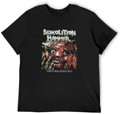 Demolition Hammer Tortured Existence Thrash Death Metal Men's Cotton T-Shirt Black Shirt Top Tee XXL
