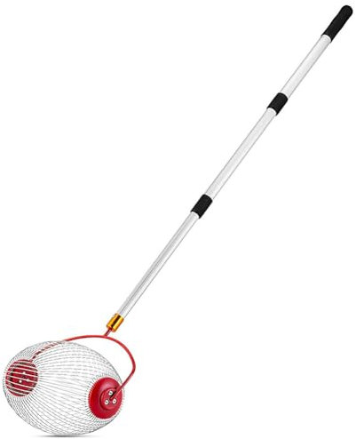 THYXGS Verstellbarer Rollender Tennisball-Picker, Tragbarer Ball-Picker, 71–128 cm Höhen-Teleskopverstellung, 25 Bälle Kapazität, Aluminiumlegierungsmaterial, Für Golfball, Tischtennis, Nuss