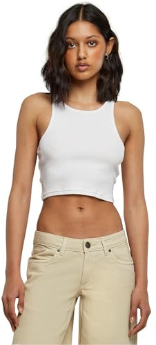 Urban Classics Damen Top Cropped Rib Top, Geripptes Top für Frauen, kurz geschnitten, Slim Fit, erhältlich in vielen Farbvarianten, Größen XS-5XL