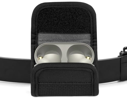 Geekria Earbuds Carrying Pouch Compatible with Sony WF-1000XM6, WF-C710N, LinkBuds Open/Fit, WF-C510 Belt Holster, Protective Case Cover with Clip Holder for Bag Strap