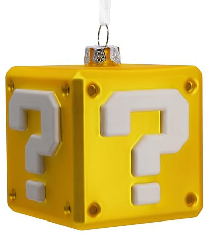 Hallmark Nintendo Super Mario Question Block Weihnachten Ornament Geblasenes Glas