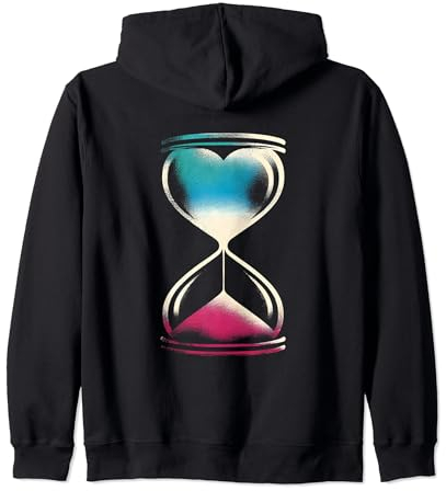 Sablier en forme de cœur – Sablier graphique vintage Sweat à Capuche
