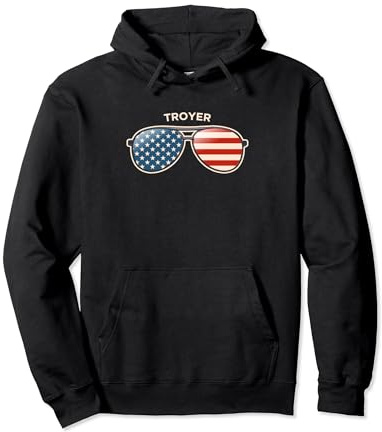 Troyer, MD Vintage US Flag Sunglasses Pullover Hoodie