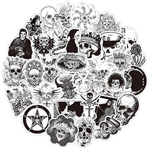 100 Stück Fashion Schwarz Weiß Aufkleber Pack Gothic Sticker Set wasserdichte Vinyl Sticker für Laptop Kinder Autos Motorrad Fahrrad Skateboard Gepäck Koffer Computer Aufkleber Graffiti Decal