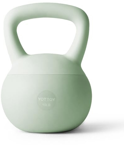 YOTTOY Soft Kettlebell,Kettlebell Anti-Slip Grip Weight for Home Workouts, Kettlebells Set Strength and Safety Guaranteed (Green, 10 LB)