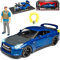 Generisch Nisan Skyline GT-R R35 Coupe Blau mit Beleuchtung Fast Furious mit Figur Brian O´Connor Paul Walker 1/18 Jada Modell Auto