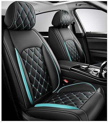 Sitzbezug Auto Full Set Für Ford Focus ST-line ST line MK4 Station Wagon 04-24, Autositzbezüge Leder, Autositzbezug Porosität Sitzbezüge Vorne Sitzschoner,All-inclusive, Stilvolles Aussehen(Color:Blac